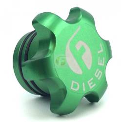 Green Anodized Billet Fuel Cap For 2013-2018 Cummins Fleece Performance