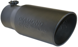 Diamond Eye Performance 5" INLET X 6" OUTLET X 12" LONG BOLT ON ROLLED ANGLE BLACK EXHAUST TIP 5612BRA-DEBK