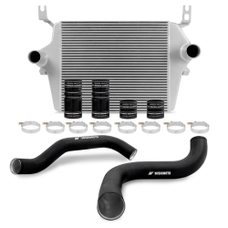 Mishimoto Intercooler kit for Ford 7.3L Powerstroke 1999–2003 - Silver / Black Wrinkle Pipes