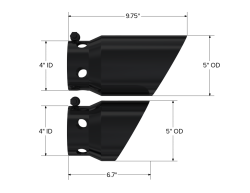 MBRP Exhaust - 08-Up Ford 6.4L, 6.7L Powerstroke Black-Coated Tip 4 Inch ID 5 Inch Outlet Tip Cover Set 6.75 Inch 9.75 Inch Length MBRP - Image 2