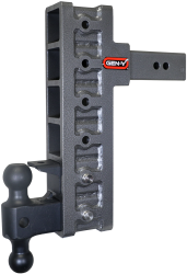 Mega Duty 2.5 Inch Offset Shank 3 Inch Rise, 12 Inch Drop 3K TW 21K Hitch & GH-061 Dual-Ball & GH-062 Pintle Lock Gen Y Hitch