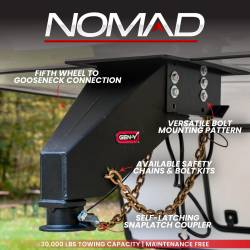 Gen Y Hitch - Nomad Static Fifth Wheel to Gooseneck 2 5/16 Inch Coupler 6.5K TW 30K Overall Towing Texture Black Fits 1621, 1116, & 1716 Frames Gen Y Hitch - Image 5