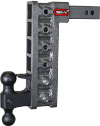 Mega Duty 2 Inch Shank 12.5 Inch Drop 2K TW 16K Hitch & GH-051 Dual-Ball & GH-032 Pintle Lock (Stabilizer Kit Recommended:GH-0100) Gen Y Hitch