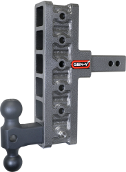 Mega Duty 2 Inch Offset Shank 5 Inch Rise,7.5 Inch Drop 1.5K TW 10K Hitch & GH-031 Dual-Ball Gen Y Hitch