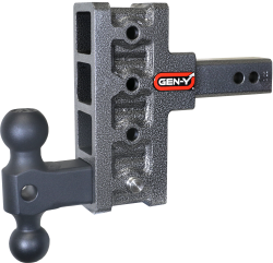 Mega Duty 2 Inch Offset Shank 2.5 Rise, 5 Inch Drop 1.5K TW 10K Hitch & GH-031 Dual-Ball Gen Y Hitch