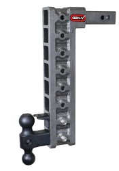Mega Duty 2 Inch Shank 17.5 Inch Drop 1.5K TW 10K Hitch & GH-031 Dual-Ball & GH-032 Pintle Lock & GH-0100 Stabilizer Kit Gen Y Hitch