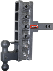Mega Duty 2 Inch Offset Shank 5 Inch Rise, 7.5 Inch Drop 2K TW 16K Hitch & GH-051 Dual-Ball & GH-032 Pintle Lock Gen Y Hitch