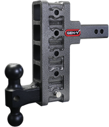 Mega Duty 2 Inch Offset Shank 2.5 Inch Rise 7.5 Inch Drop 2K TW 16K Hitch & GH-051 Dual-Ball Gen Y Hitch