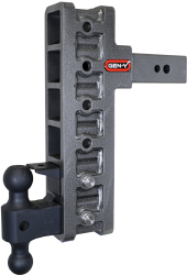 Mega Duty 2.5 Inch Offset Shank 3 Inch Rise, 12 Inch Drop 3.5K TW 32K Hitch & GH-0161 Dual-Ball & GH-0162 Pintle Lock Gen Y Hitch