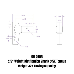 Gen Y Hitch - 2.5 Inch Weight Distribution Shank 3.5K TW 32K Towing Gen Y Hitch - Image 3