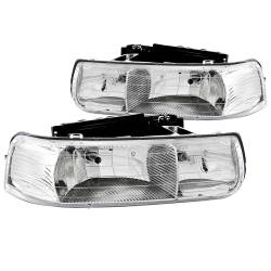 Headlight Set Crystal Clear Lens Chrome Housing Pair Does Not Fit Gmc Models Chevrolet Silverado 1500/2500 1999-2002, 1500 HD/2500 HD/3500 2001-2002, Chevrolet Suburban 1500/2500/Tahoe 2000-2006 ANZO USA