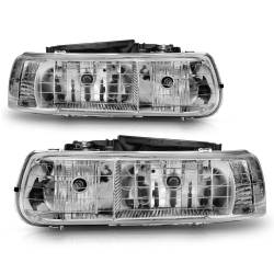 ANZO USA - Headlight Set Crystal Clear Lens Chrome Housing Pair Does Not Fit Gmc Models Chevrolet Silverado 1500/2500 1999-2002, 1500 HD/2500 HD/3500 2001-2002, Chevrolet Suburban 1500/2500/Tahoe 2000-2006 ANZO USA - Image 4