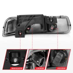 ANZO USA - Headlight Set Crystal Clear Lens Chrome Housing Pair Does Not Fit Gmc Models Chevrolet Silverado 1500/2500 1999-2002, 1500 HD/2500 HD/3500 2001-2002, Chevrolet Suburban 1500/2500/Tahoe 2000-2006 ANZO USA - Image 7