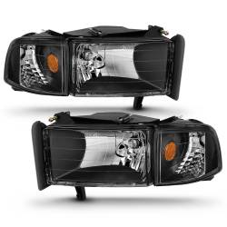 ANZO USA - Headlight Set Crystal Clear Lens Black Housing Pair Does Not Fit Ram Models With Sport Package Dodge Ram 1500 1994-2001 Ram 2500/3500 1994-2002 ANZO USA - Image 4