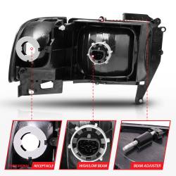 ANZO USA - Headlight Set Crystal Clear Lens Black Housing Pair Does Not Fit Ram Models With Sport Package Dodge Ram 1500 1994-2001 Ram 2500/3500 1994-2002 ANZO USA - Image 7