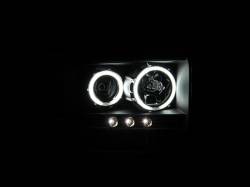 ANZO USA - Headlight Set Projector w/Halo Clear Lens Black Housing w/1 Pc. LED Strip Pair CCFL Does Not Fit F-250 Light Duty Or Sealed Beam Models Ford Excursion 2005, Ford F-250/F-350/F-450/F-550 Super Duty 2005-2007 ANZO USA - Image 3