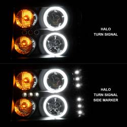 ANZO USA - Headlight Set Projector w/Halo Clear Lens Black Housing Pair CCFL GMC Sierra 1500 2007-2013, 2500 HD/3500 HD 2007-2014 ANZO USA - Image 5