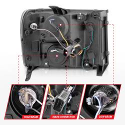 ANZO USA - Headlight Set Projector w/Halo Clear Lens Black Housing Pair CCFL GMC Sierra 1500 2007-2013, 2500 HD/3500 HD 2007-2014 ANZO USA - Image 8
