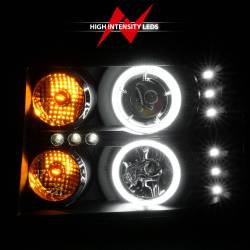 ANZO USA - Headlight Set Projector w/Halo Clear Lens Black Housing Pair CCFL GMC Sierra 1500 2007-2013, 2500 HD/3500 HD 2007-2014 ANZO USA - Image 9