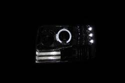 ANZO USA - Headlight Set Projector w/Halo Clear Lens Chrome Housing Pair W/Side Marker And Parking Lights Ford Bronco/F-150/F-250 1992-1996, Ford F-250 HD 1997, Ford F-350 1992-1998 ANZO USA - Image 3
