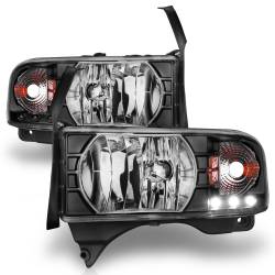 ANZO USA - Headlight Set Crystal Clear Lens Black Housing Pair w/1 Pc. LED Does Not Fit Ram Models With Sport Package Dodge Ram 1500 1994-2001, Dodge Ram 2500/3500 1994-2002 ANZO USA - Image 5
