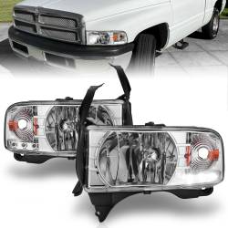 ANZO USA - Headlight Set Crystal Clear Lens Chrome Housing Pair w/1 Pc. LED Does Not Fit Ram Models With Sport Package Dodge Ram 1500 1994-2001, Dodge Ram 2500/3500 1994-2002 ANZO USA - Image 4