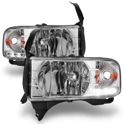 ANZO USA - Headlight Set Crystal Clear Lens Chrome Housing Pair w/1 Pc. LED Does Not Fit Ram Models With Sport Package Dodge Ram 1500 1994-2001, Dodge Ram 2500/3500 1994-2002 ANZO USA - Image 5