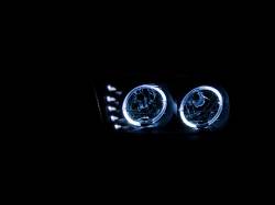 ANZO USA - Headlight Set Crystal w/Halo Clear Lens Black Housing Pair w/1 Pc. LED GMC Sierra 1500 1999-2007, 1500 HD/2500 HD/3500 2001-2007, GMC Sierra 2500 1999-2004, GMC Yukon/XL 1500/XL 2500 2000-2006 ANZO USA - Image 3