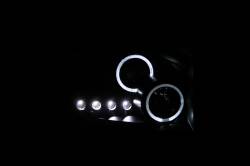 ANZO USA - Headlight Set Projector w/Halo Clear Lens Black Housing Pair Dodge Ram 1500 2006-2008, 2500/3500 2006-2009 ANZO USA - Image 3