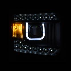 ANZO USA - Headlight Set Projector Clear Lens Chrome Housing Pair W/U-Bar GMC Sierra/1500 2014-2015, GMC Sierra 2500 HD/3500 HD 2015-2019 ANZO USA - Image 3