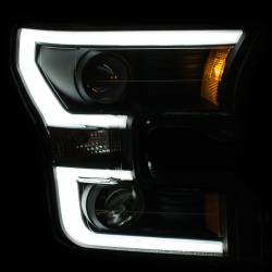 ANZO USA - Headlight Set Projector Amber Lens Black Housing Pair W/Plank Style Design Ford F-150 2015-2017 ANZO USA - Image 3