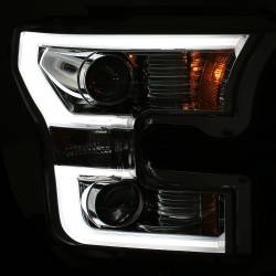 ANZO USA - Headlight Set Projector Amber Lens Chrome Housing Pair W/Plank Style Design Ford F-150 2015-2017 ANZO USA - Image 3