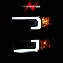 ANZO USA - Projector Headlights W/ Plank Style Design Black W/ Amber Chevrolet Silverado 2500 HD/3500 HD 2015-2019 ANZO USA - Image 6