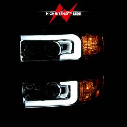 ANZO USA - Projector Headlights W/ Plank Style Design Chrome W/ Amber Chevrolet Silverado 2500 HD/3500 HD 2015-2019 ANZO USA - Image 6
