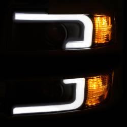 ANZO USA - Headlight Set Projector Clear Lens Plank Style Switchback Black Housing W/Amber Chrome Trim Pair Chevrolet Silverado 2500 HD/3500 HD 2015-2019 ANZO USA - Image 3