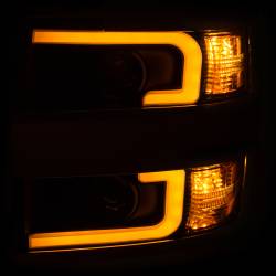 ANZO USA - Headlight Set Projector Clear Lens Plank Style Switchback Black Housing W/Amber Chrome Trim Pair Chevrolet Silverado 2500 HD/3500 HD 2015-2019 ANZO USA - Image 4