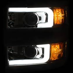 ANZO USA - Headlight Set Projector Clear Lens Plank Style Switchback Chrome Housing W/Amber Black Trim Pair Chevrolet Silverado 2500 HD/3500 HD 2015-2019 ANZO USA - Image 3