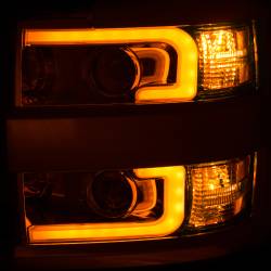 ANZO USA - Headlight Set Projector Clear Lens Plank Style Switchback Chrome Housing W/Amber Black Trim Pair Chevrolet Silverado 2500 HD/3500 HD 2015-2019 ANZO USA - Image 4