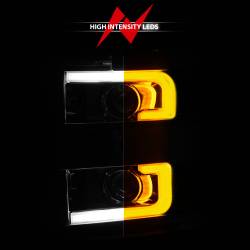 ANZO USA - Headlight Set Projector Clear Lens Plank Style Switchback Chrome Housing W/Amber Black Trim Pair Chevrolet Silverado 2500 HD/3500 HD 2015-2019 ANZO USA - Image 12