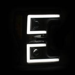 ANZO USA - Projector Headlights W/ U-Bar Switchback Black W/ Amber Ford F-250 Super Duty/F-350/F-450 Super Duty 2017-2019 ANZO USA - Image 3