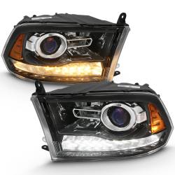 ANZO USA - Projector Headlights W/ Halo Projector Plank Style Switchback H.l Halo Black Amber (Oe Style)Ram 1500/2500/3500 2011-2018 ANZO USA - Image 2
