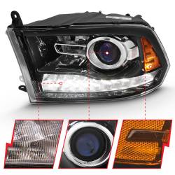 ANZO USA - Projector Headlights W/ Halo Projector Plank Style Switchback H.l Halo Black Amber (Oe Style)Ram 1500/2500/3500 2011-2018 ANZO USA - Image 3
