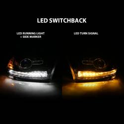 ANZO USA - Projector Headlights W/ Halo Projector Plank Style Switchback H.l Halo Black Amber (Oe Style)Ram 1500/2500/3500 2011-2018 ANZO USA - Image 7