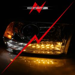 ANZO USA - Projector Headlights W/ Halo Projector Plank Style Switchback H.l Halo Chrome Amber (Oe Style)Ram 1500/2500/3500 2011-2018 ANZO USA - Image 5