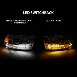 ANZO USA - Projector Headlights W/ Halo Projector Plank Style Switchback H.l Halo Chrome Amber (Oe Style)Ram 1500/2500/3500 2011-2018 ANZO USA - Image 6