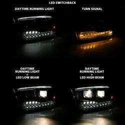 ANZO USA - Projector Headlights Black Housing W/SwitchbackRam 1500/2500/3500 2011-2018 ANZO USA - Image 7