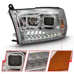 ANZO USA - Projector Headlights Chrome Housing W/SwitchbackRam 1500/2500/3500 2011-2018 ANZO USA - Image 3