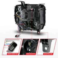 ANZO USA - Projector Headlights Plank Style Black Housing W/DRL GMC Sierra/1500 2014-2015, GMC Sierra 2500 HD/3500 HD 2015-2019 ANZO USA - Image 5