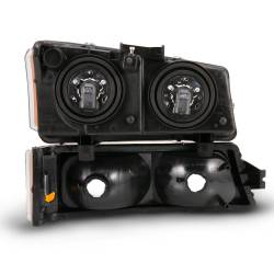 ANZO USA - Headlight Set W/Signal Lights 4pcs Crystal Headlights Black Housing Clear Lens Chevrolet Silverado 1500/1500 HD/2500/2500 HD/3500 2003-2006 ANZO USA - Image 2