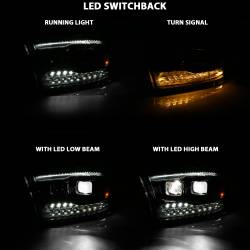 ANZO USA - LED Projector Headlights LED Projector Plank Style Switchback H.l Halo Black Amber (Oe Style)Ram 1500/2500/3500 2011-2018 ANZO USA - Image 7